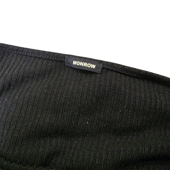 Monrow Black Asymmetrical Long Sleeve Blouse Size Large - Picture 4 of 5